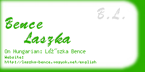 bence laszka business card